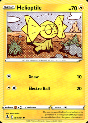 Helioptile Fusion Strike 098/264 Common Pokémon — English Lightly Played