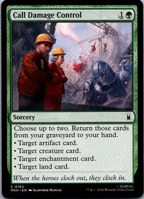 Call Damage Control 162 Common Marvel Super Heroes Magic: The Gathering NM