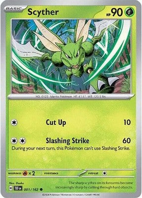 Scyther 001/162 SV05: Temporal Forces Reverse Holofoil Pokémon TCG