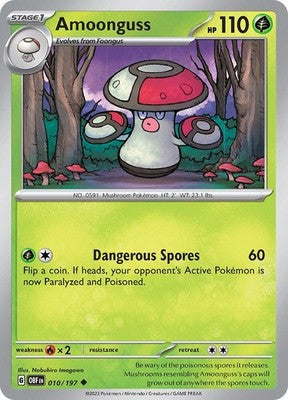 Amoonguss 010/197 SV03: Obsidian Flames Reverse Holofoil Pokémon TCG