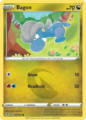 Bagon 107/203 SWSH07: Evolving Skies Pokémon TCG