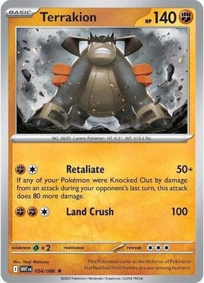 Terrakion 054/086 SV: White Flare Holofoil Pokémon TCG