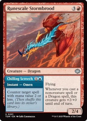 Runescale Stormbrood // Chilling Screech TDM 221 NM Magic: The Gathering