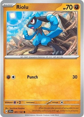 Riolu 081/142 SV07: Stellar Crown Reverse Holofoil Pokémon TCG