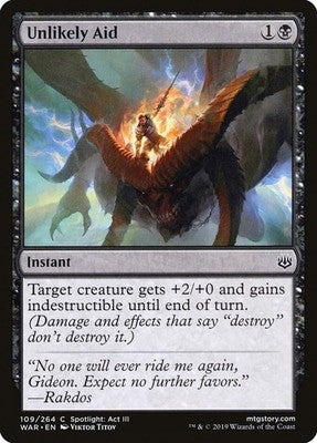 Unlikely Aid WAR 109 NM Magic: The Gathering