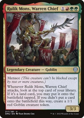 Rulik Mons, Warren Chief DMU 217 Foil NM Magic: The Gathering