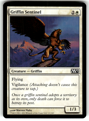 Griffin Sentinel Magic 2012 (M12) 21 C Magic: The Gathering Near Mint