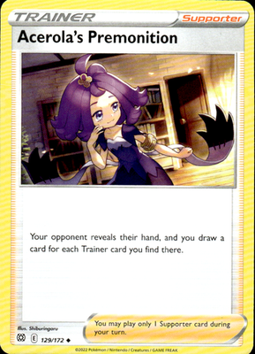 Acerola's Premonition Brilliant Stars 129/172 Uncommon Pokémon — English