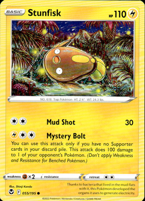Stunfisk Silver Tempest 055/195 Common Pokémon — English Near Mint