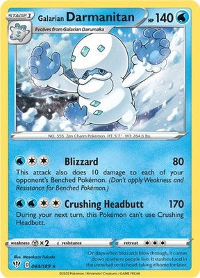 Galarian Darmanitan (44) 044/189 SWSH03: Darkness Ablaze Reverse Holofoil Pokémo