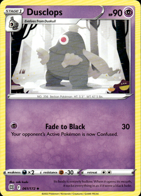 Dusclops Brilliant Stars 061/172 Uncommon Pokémon — English Lightly Played