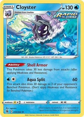 Cloyster 051/264 SWSH08: Fusion Strike Reverse Holofoil Pokémon TCG