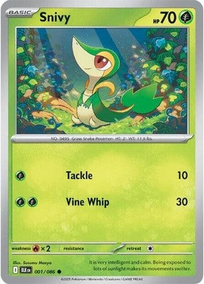 Snivy 001/086 SV: Black Bolt Holofoil Pokémon TCG