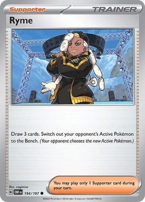 Ryme 194/197 SV03: Obsidian Flames Reverse Holofoil Pokémon TCG