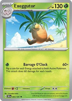 Exeggutor 003/191 SV08: Surging Sparks Reverse Holofoil Pokémon TCG