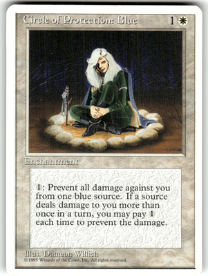Circle of Protection: Blue Fourth Edition C Magic: The Gathering Lightly Played