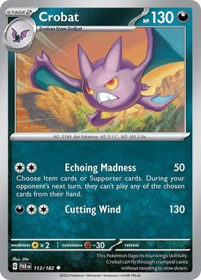 Crobat 112/182 SV04: Paradox Rift Reverse Holofoil Pokémon TCG