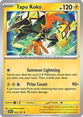 Tapu Koko 065/191 SV08: Surging Sparks Holofoil Pokémon TCG