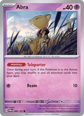 Abra 080/167 SV06: Twilight Masquerade Pokémon TCG