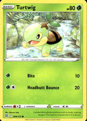 Turtwig Brilliant Stars 006/172 Common Pokémon — English Lightly Played