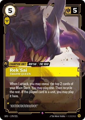 Rek'Sai, Swarm Queen 170/221 Spiritforged Foil Riftbound: League of Legends