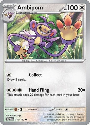 Ambipom 146/182 SV04: Paradox Rift Reverse Holofoil Pokémon TCG