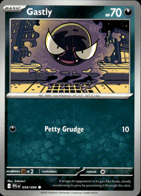 Gastly Phantasmal Flames 054/094 Common Pokémon — English Lightly Played