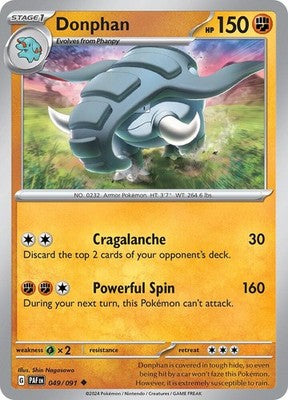 Donphan 049/091 SV: Paldean Fates Reverse Holofoil Pokémon TCG