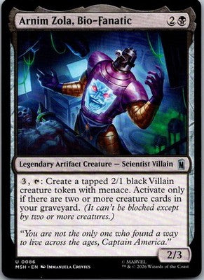 Arnim Zola, Bio-Fanatic 86 Uncommon Marvel Super Heroes Magic: The Gathering NM