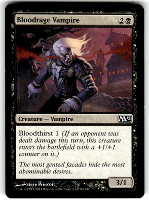 Bloodrage Vampire Magic 2012 (M12) 83 C Magic: The Gathering Lightly Played