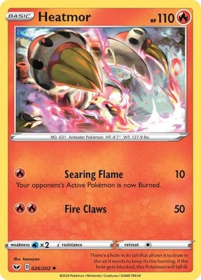 Heatmor 026/202 SWSH01: Sword & Shield Base Set Pokémon TCG