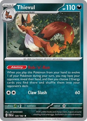 Thievul 120/182 SV04: Paradox Rift Reverse Holofoil Pokémon TCG