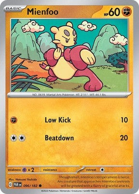 Mienfoo 096/182 SV04: Paradox Rift Reverse Holofoil Pokémon TCG