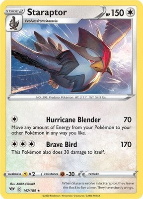 Staraptor 147/189 SWSH03: Darkness Ablaze Pokémon TCG