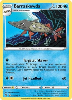 Barraskewda 042/185 SWSH04: Vivid Voltage Reverse Holofoil Pokémon TCG