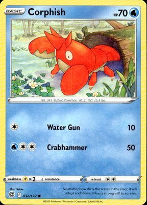 Corphish Brilliant Stars 032/172 Common Pokémon — English Near Mint