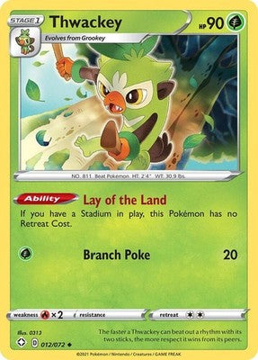 Thwackey 012/072 Shining Fates Pokémon TCG