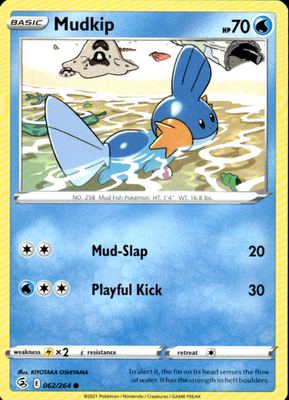Mudkip Fusion Strike 062/264 Common Pokémon — English Lightly Played
