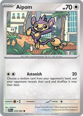 Aipom 078/094 ME02: Phantasmal Flames Reverse Holofoil Pokémon TCG