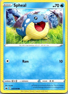 Spheal 037/198 Common Chilling Reign Pokemon Lightly Played