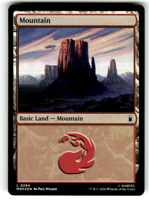 Mountain (0 ) Marvel Super Heroes 294 L Foil Magic: The Gathering Near Mint