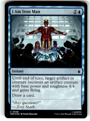 I Am Iron Man Marvel Super Heroes 58 C Foil Magic: The Gathering Near Mint