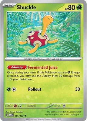 Shuckle 011/132 ME01: Mega Evolution Reverse Holofoil Pokémon TCG