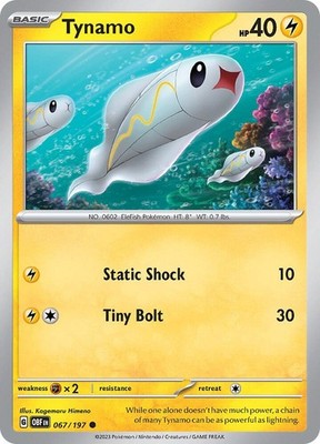 Tynamo 067/197 SV03: Obsidian Flames Pokémon TCG