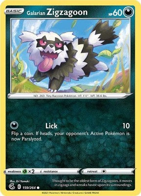 Galarian Zigzagoon 159/264 SWSH08: Fusion Strike Pokémon TCG
