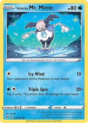 Galarian Mr. Mime 037/192 SWSH02: Rebel Clash Reverse Holofoil Pokémon TCG