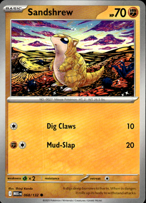 Sandshrew Mega Evolution 068/132 Common Pokémon — English Near Mint