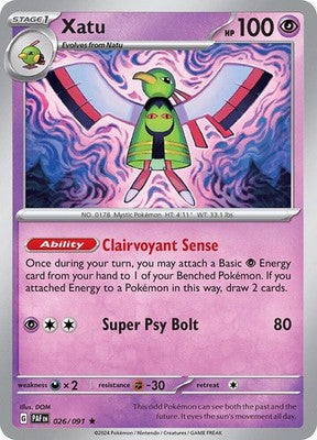 Xatu 026/091 SV: Paldean Fates Reverse Holofoil Pokémon TCG