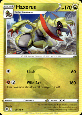 Haxorus Brilliant Stars 112/172 Rare Pokémon — English Lightly Played