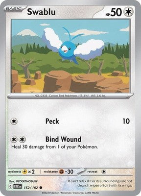 Swablu 152/182 SV04: Paradox Rift Reverse Holofoil Pokémon TCG